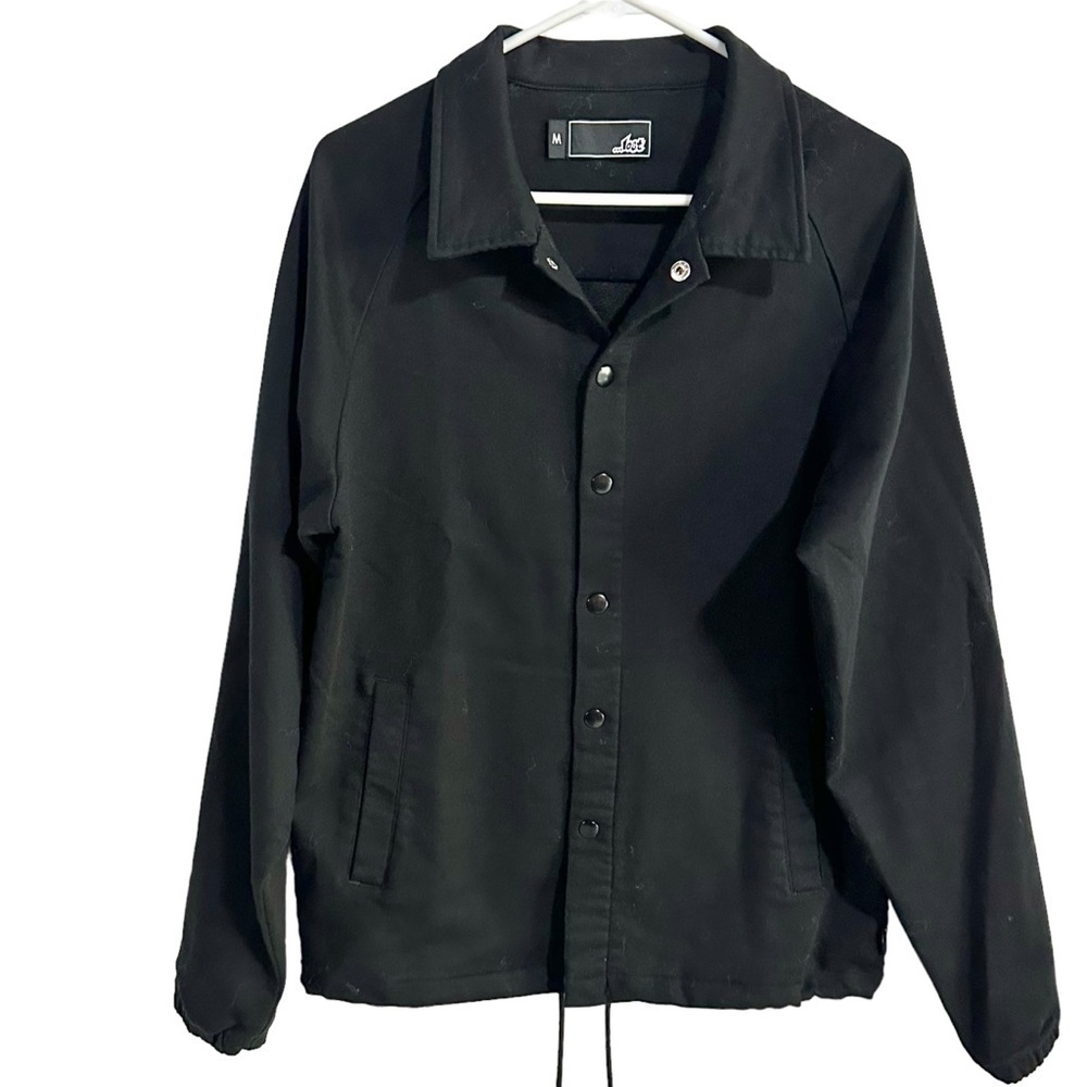 …lost Men’s Black Coaches Snap Front Skate Jacket Size Medium